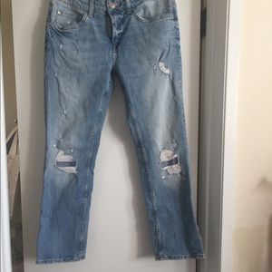 Zara distressed crop jeans.